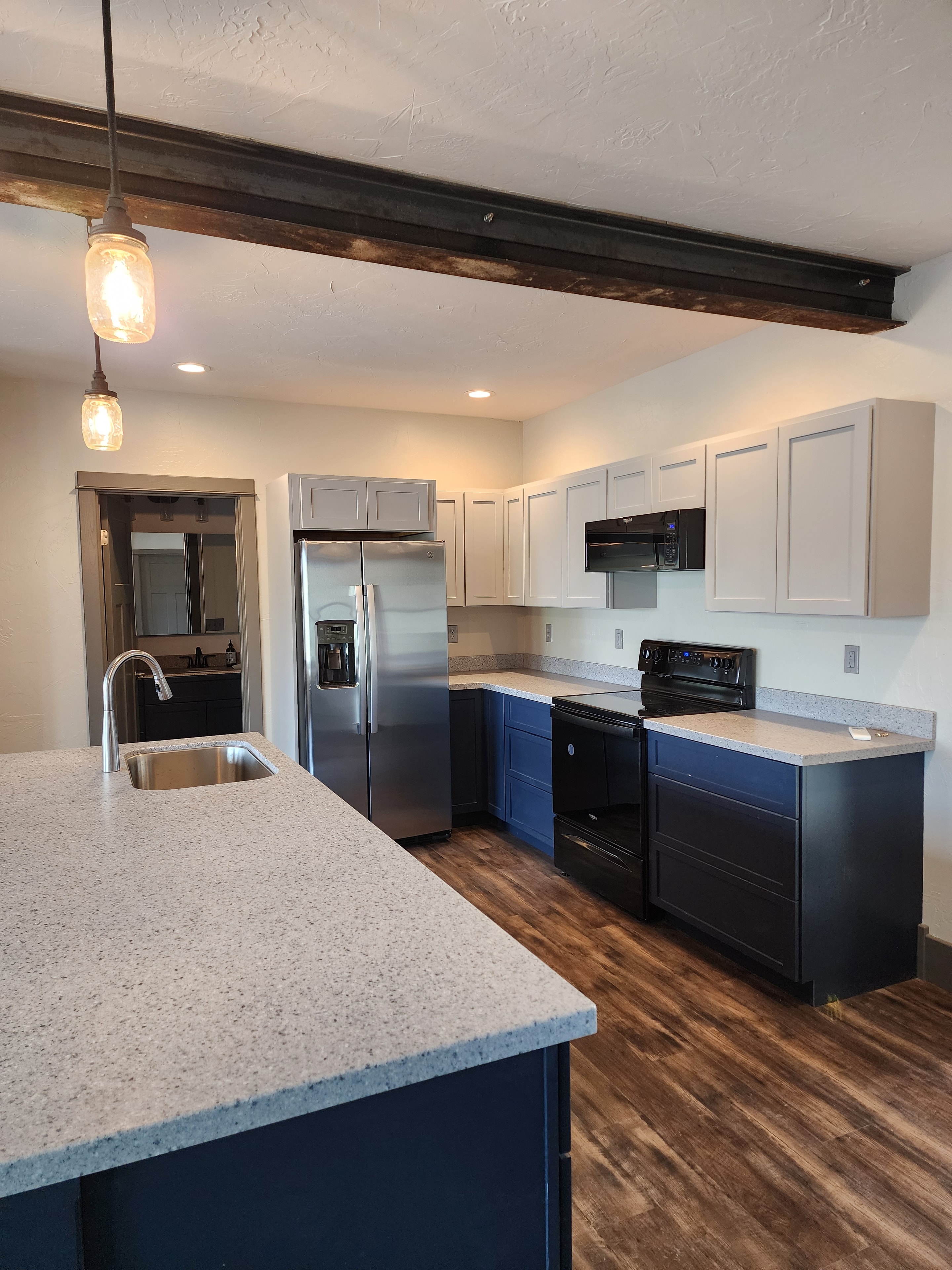 Solid surface countertop plumbing work